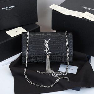 SAINT LAURENT MEDIUM KATE CHAIN AND TASSEL BAG